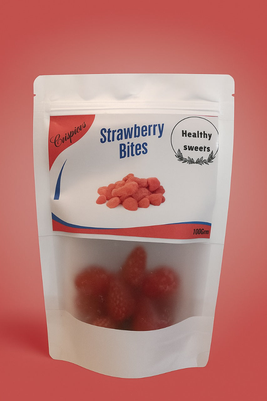 Crispious Strawberry Bites – Naturally Sweet & Healthy Snack (100g)