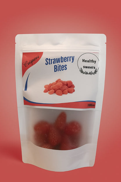 Crispious Strawberry Bites – Naturally Sweet & Healthy Snack (100g)